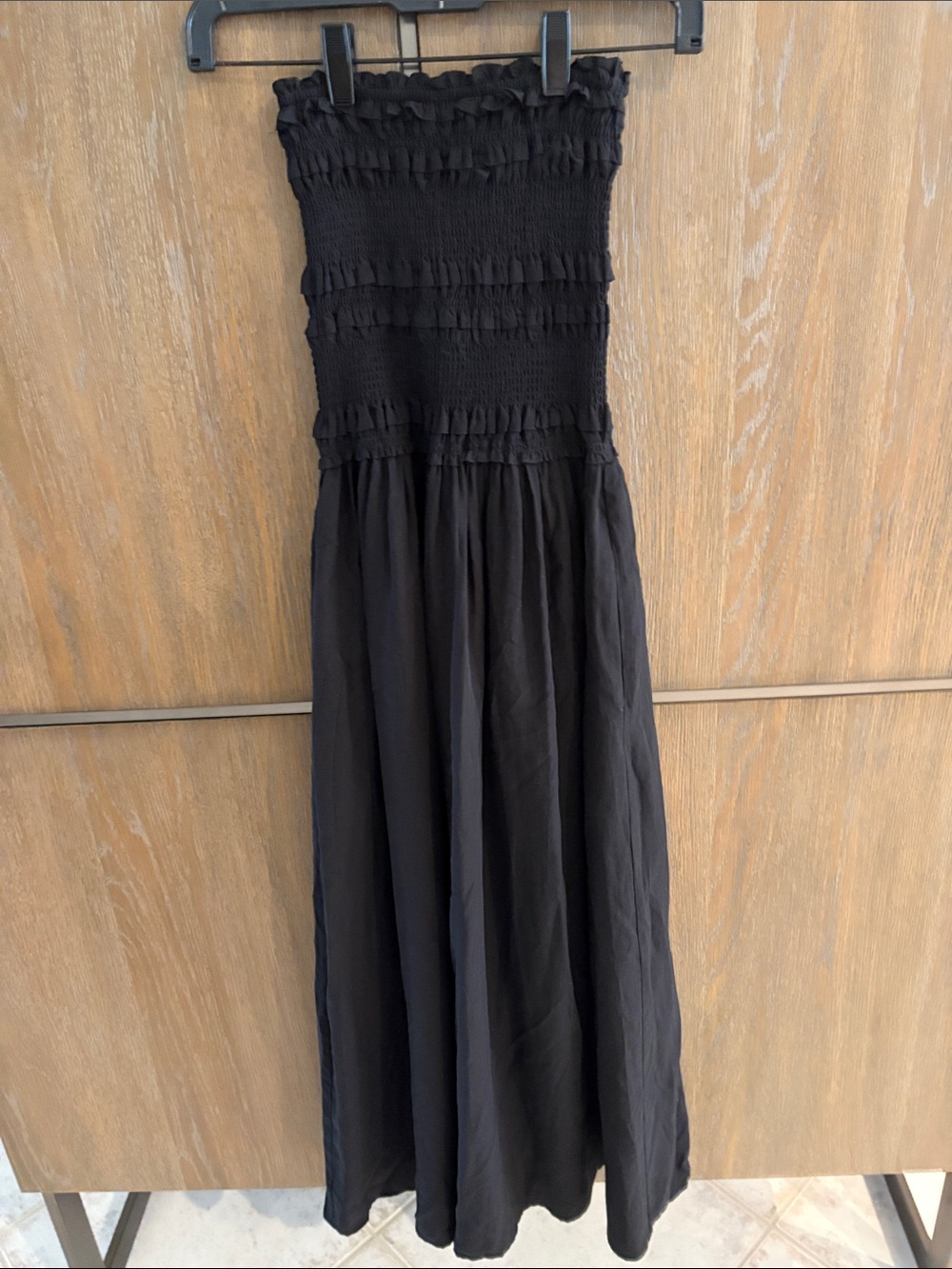 Smocked Black Maxi Dress - Strapless Elegant Summer Style